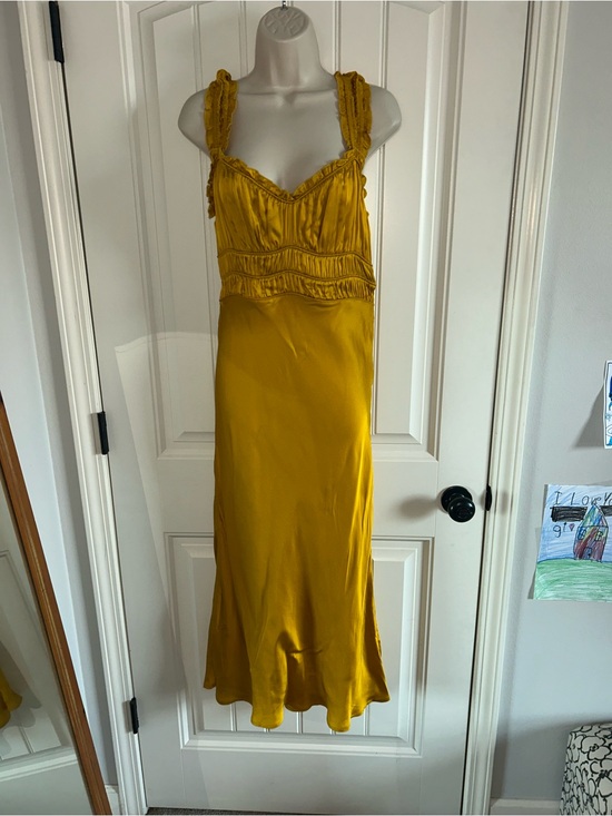 Astr Dresses & Skirts - NEW Astr Satin Slip Dress in Vibrant Yellow Gold Sz L